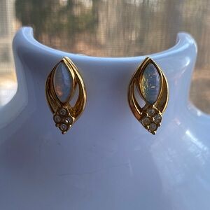 Avon Gold and Iridescent pierced Earrings